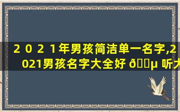 ２０２１年男孩简洁单一名字,2021男孩名字大全好 🌵 听大气单